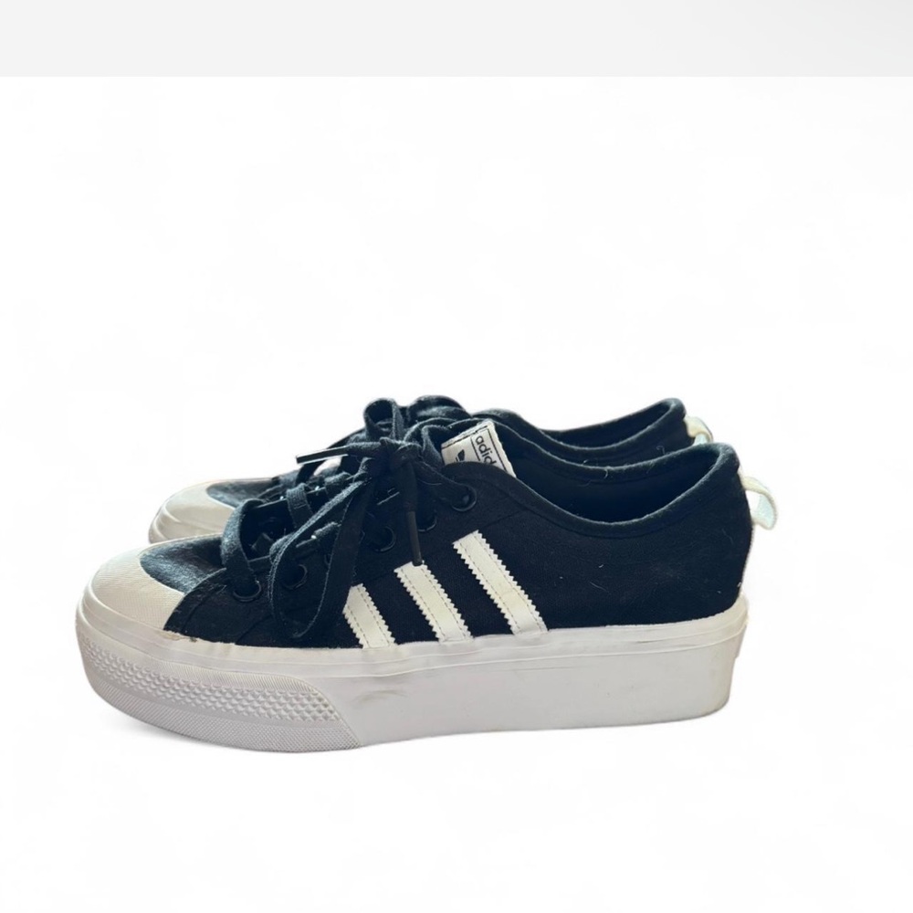 Adidas Women's Black and White Platform Sneakers